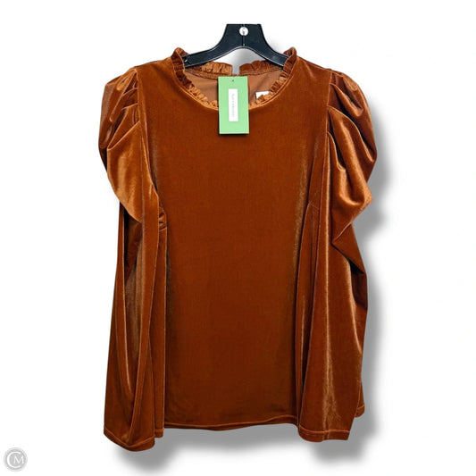 Top Long Sleeve By Clothes Mentor In Copper, Size: L