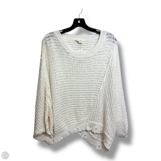 Top Long Sleeve By Bibi In Ivory, Size: L