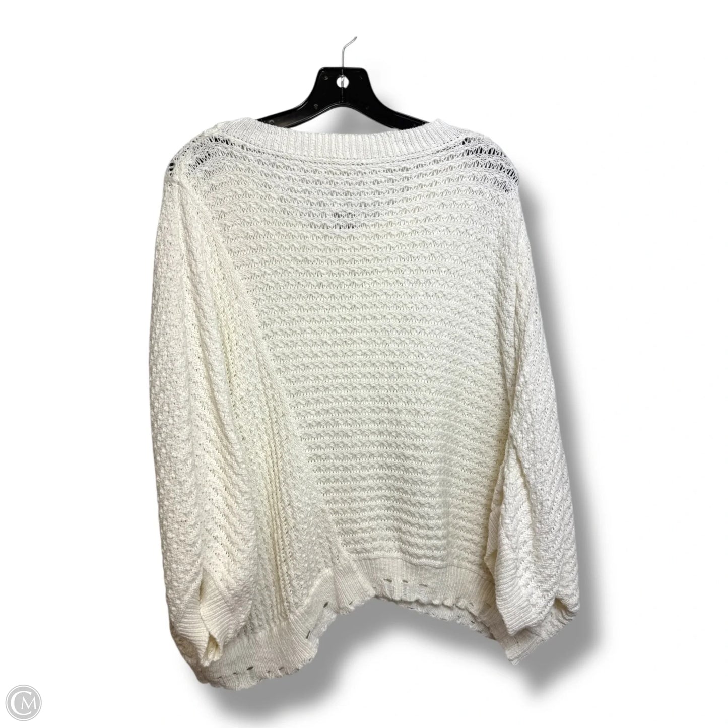 Top Long Sleeve By Bibi In Ivory, Size: L