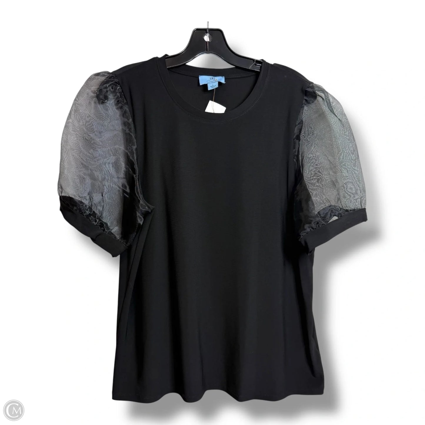 Top Short Sleeve By Cece In Black, Size: L