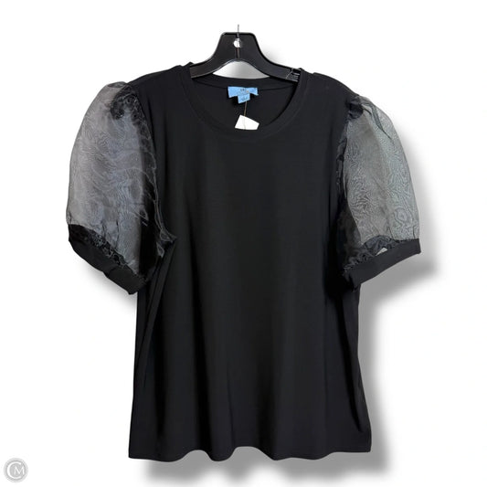 Top Short Sleeve By Cece In Black, Size: L