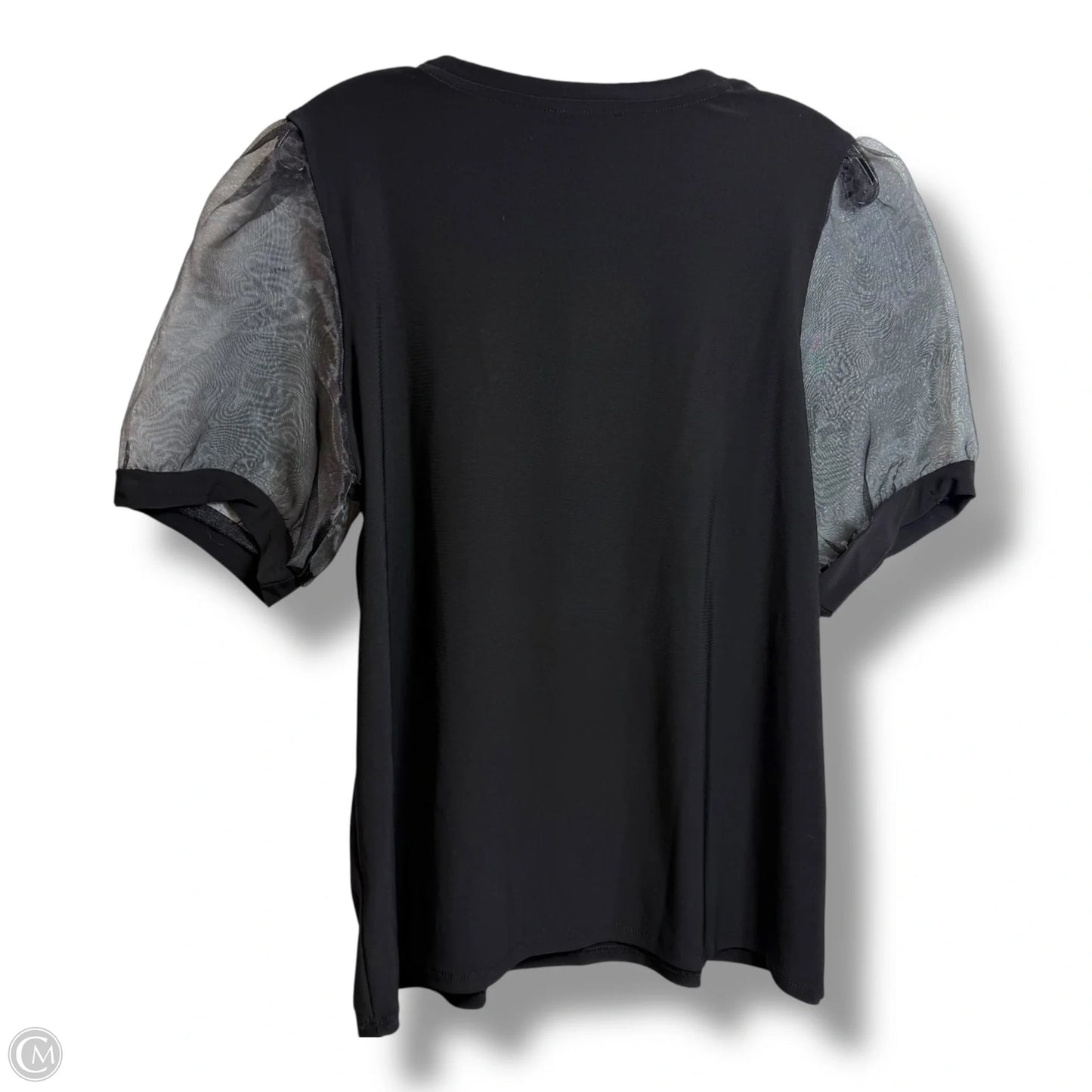 Top Short Sleeve By Cece In Black, Size: L
