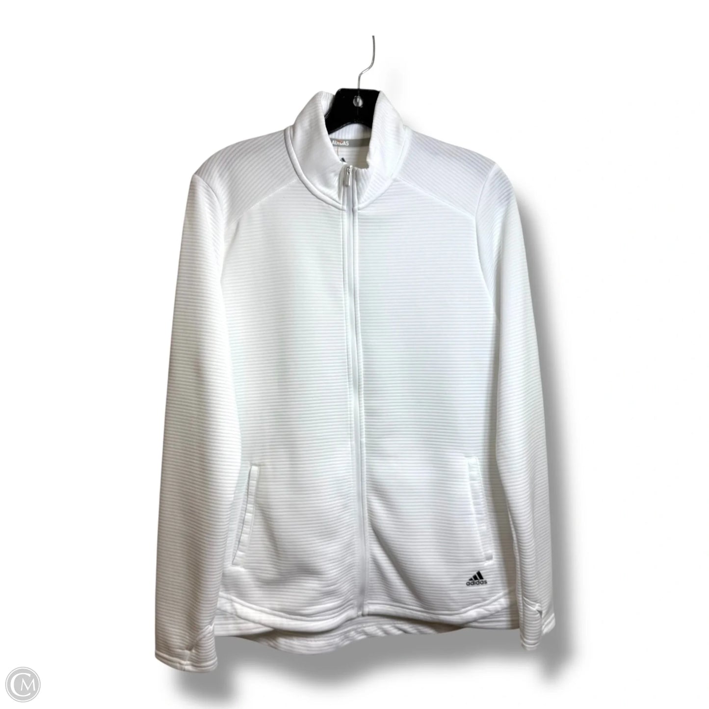Athletic Jacket By Adidas In White, Size: L