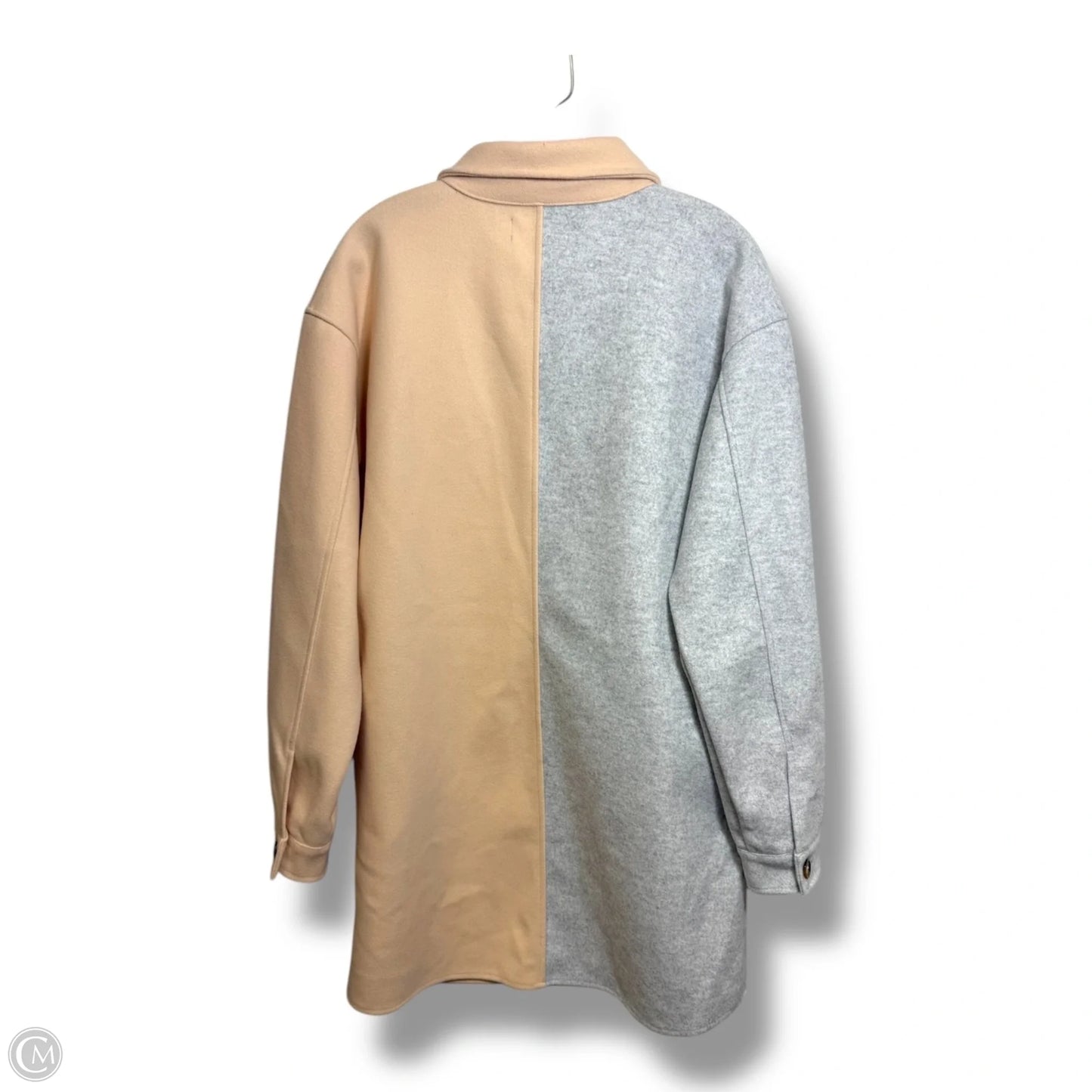 Jacket Shirt By Vigoss In Grey, Size: M