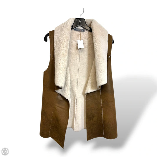 Vest Faux Fur & Sherpa By Bagatelle In Tan, Size: S