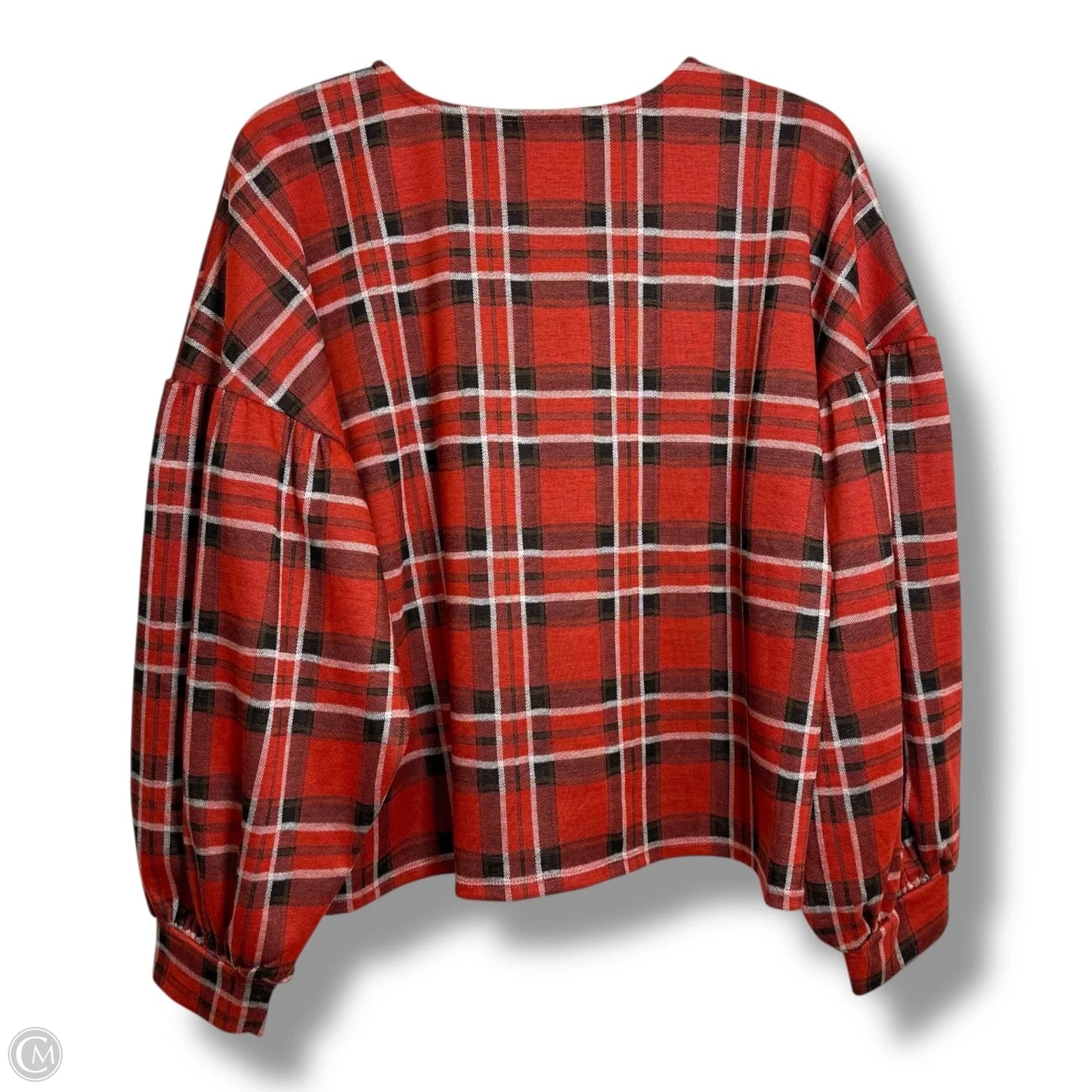 Top Long Sleeve By Versona In Plaid Pattern, Size: M