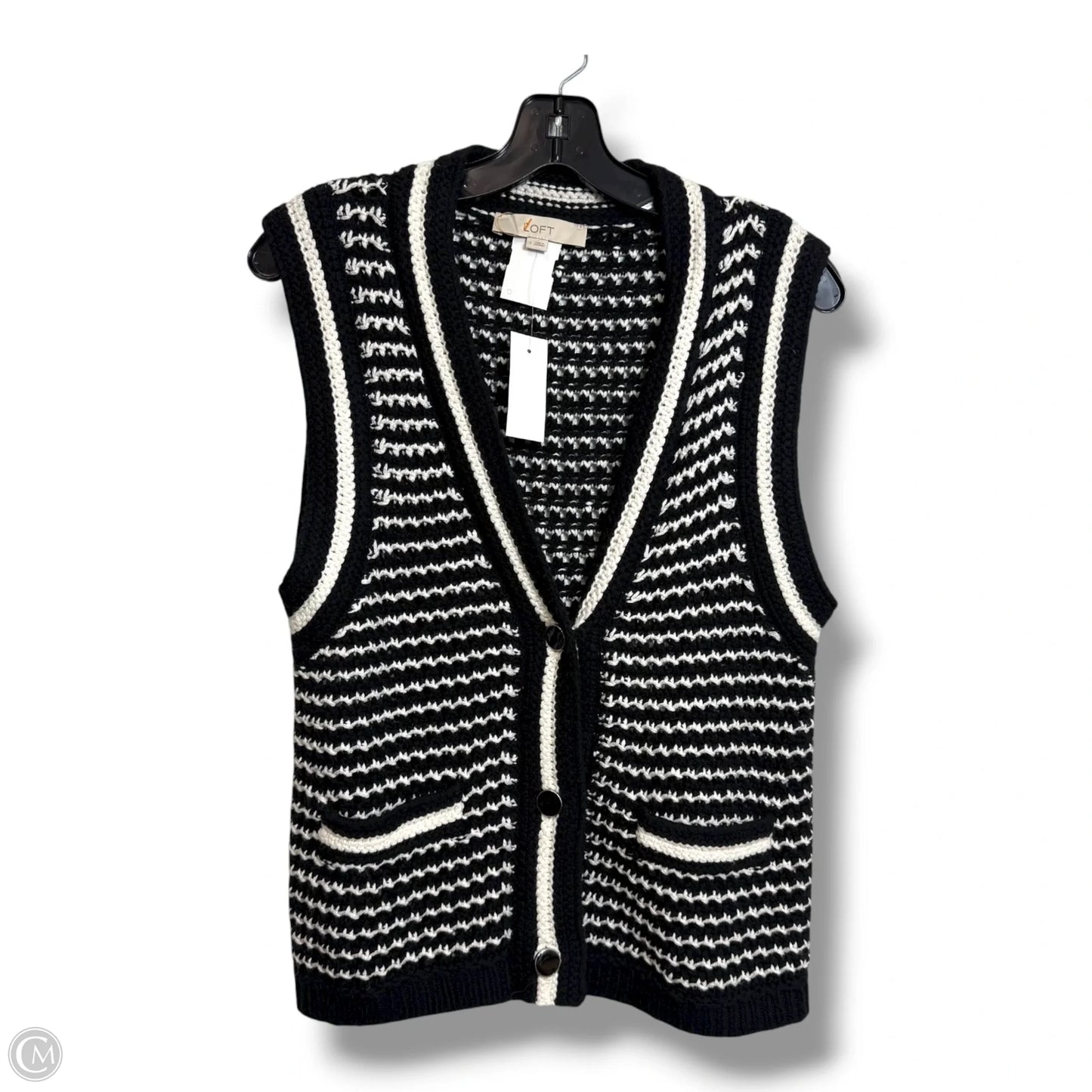 Vest Sweater By Loft In Black, Size: S