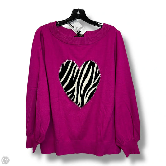 Sweater By Diane Gilman In Zebra Print, Size: L