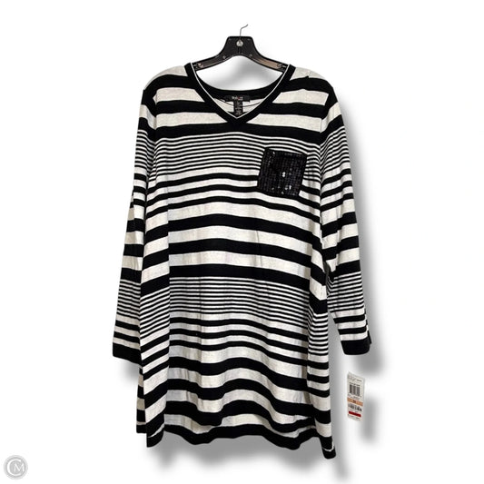 Top Long Sleeve By Style And Company In Striped Pattern, Size: 2x