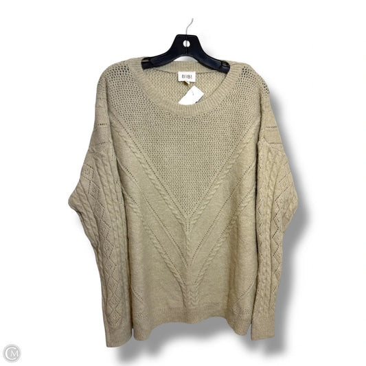 Sweater By Bibi In Tan, Size: L