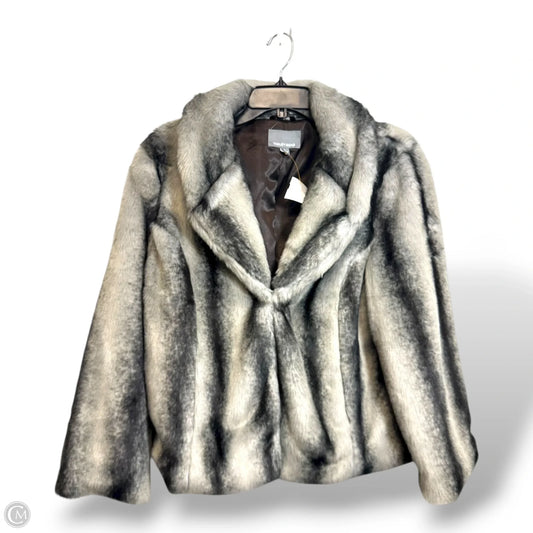 Coat Faux Fur & Sherpa By Tinley Road In Grey, Size: L