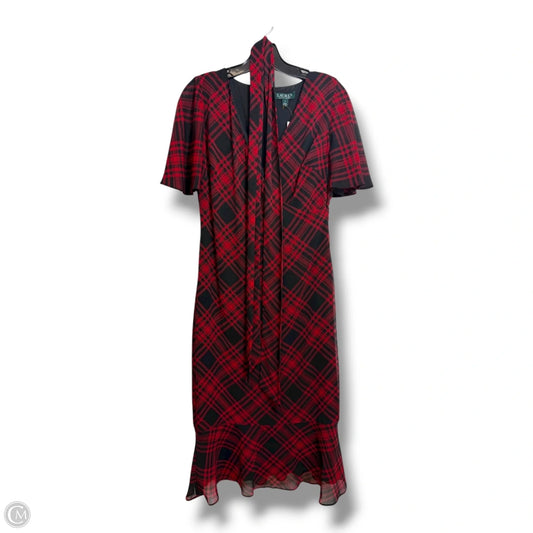 Dress Party Midi By Lauren By Ralph Lauren In Plaid Pattern, Size: 4