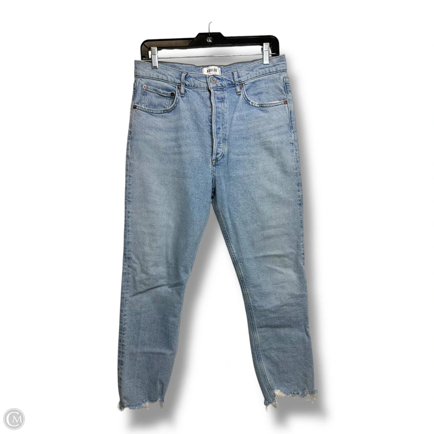 Jeans Straight By Agolde In Blue Denim, Size: 8