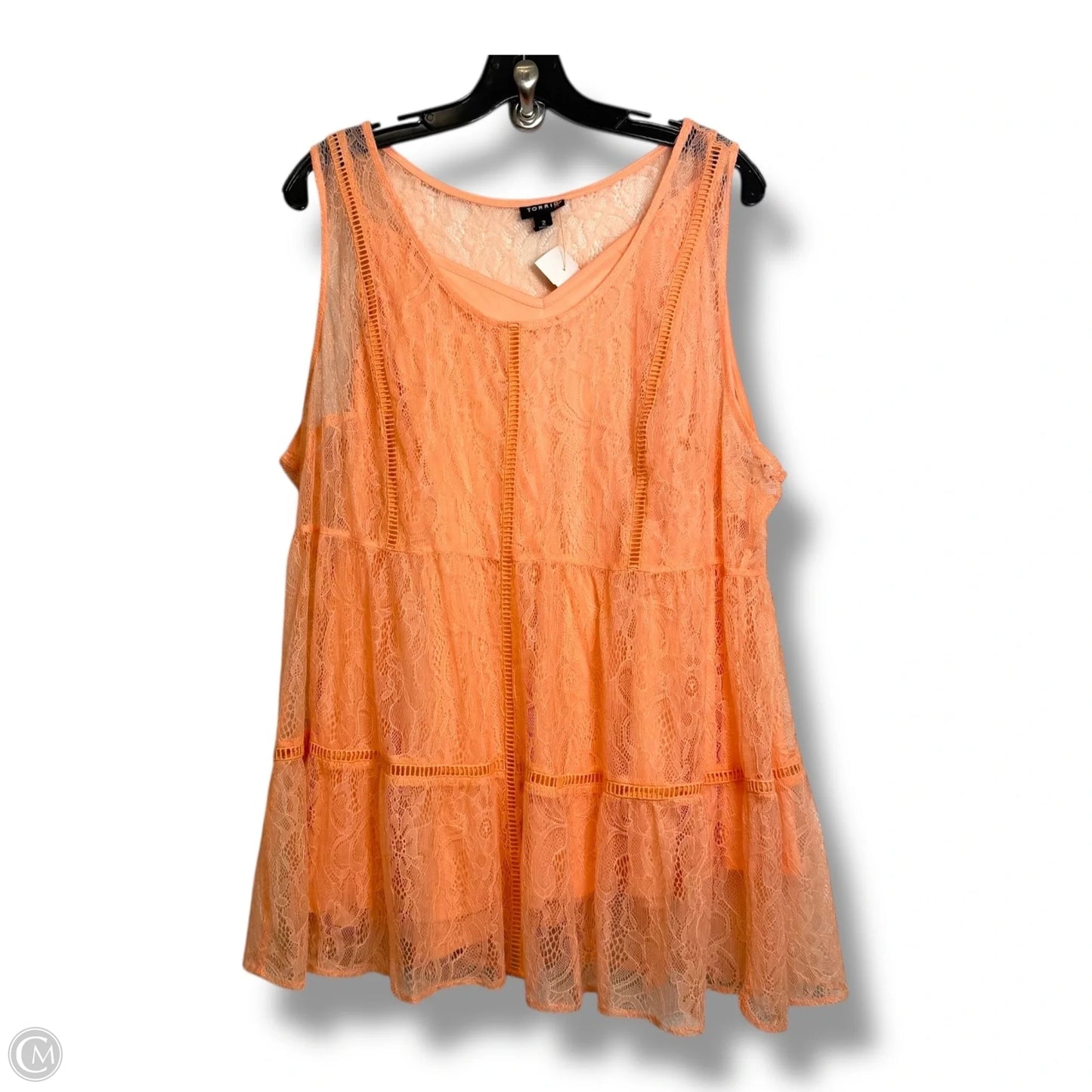 Top Sleeveless By Torrid In Peach, Size: 2x