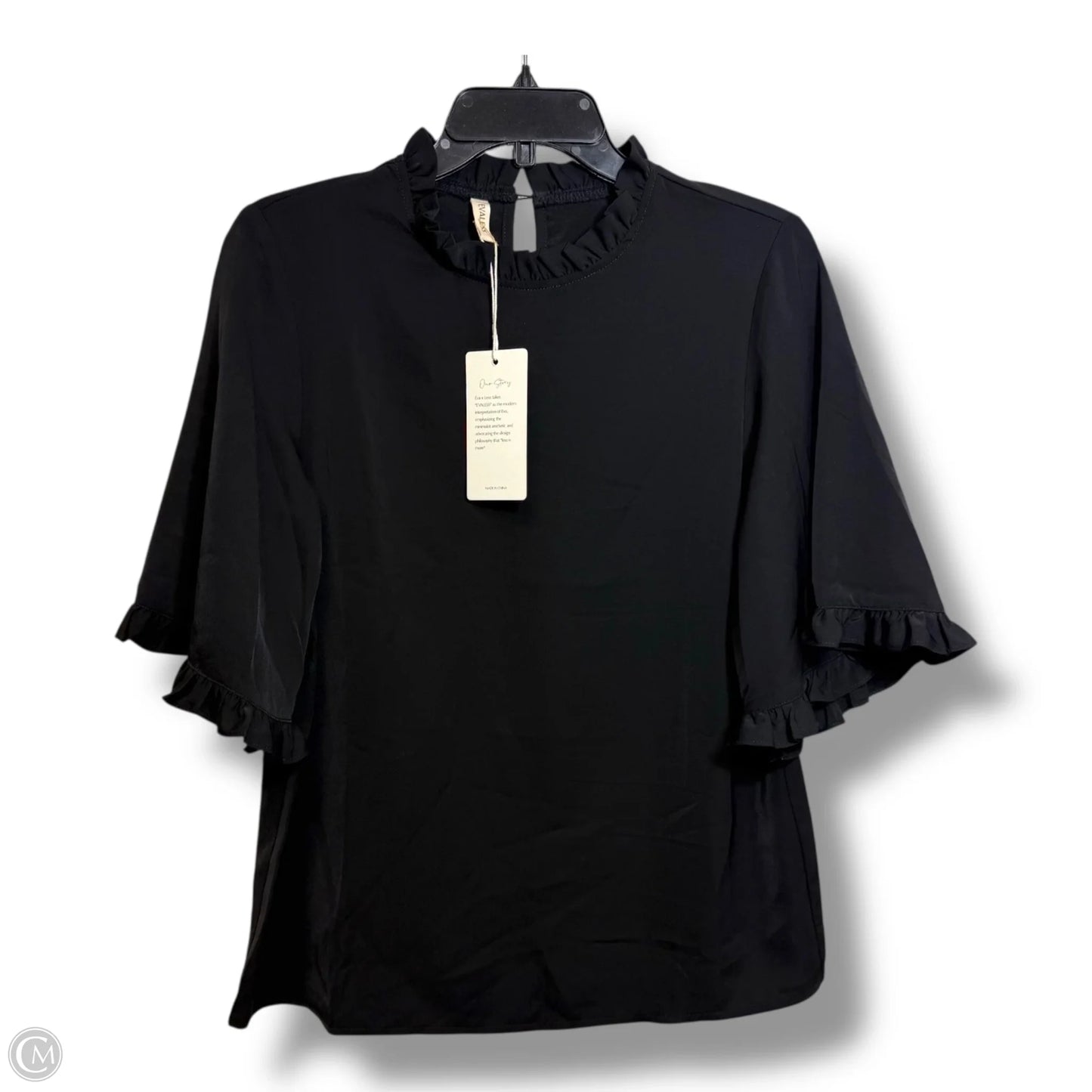 Top Short Sleeve By Cme In Black, Size: S