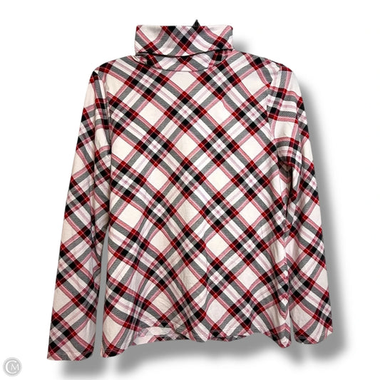Top Long Sleeve Basic By Talbots In Plaid Pattern, Size: M