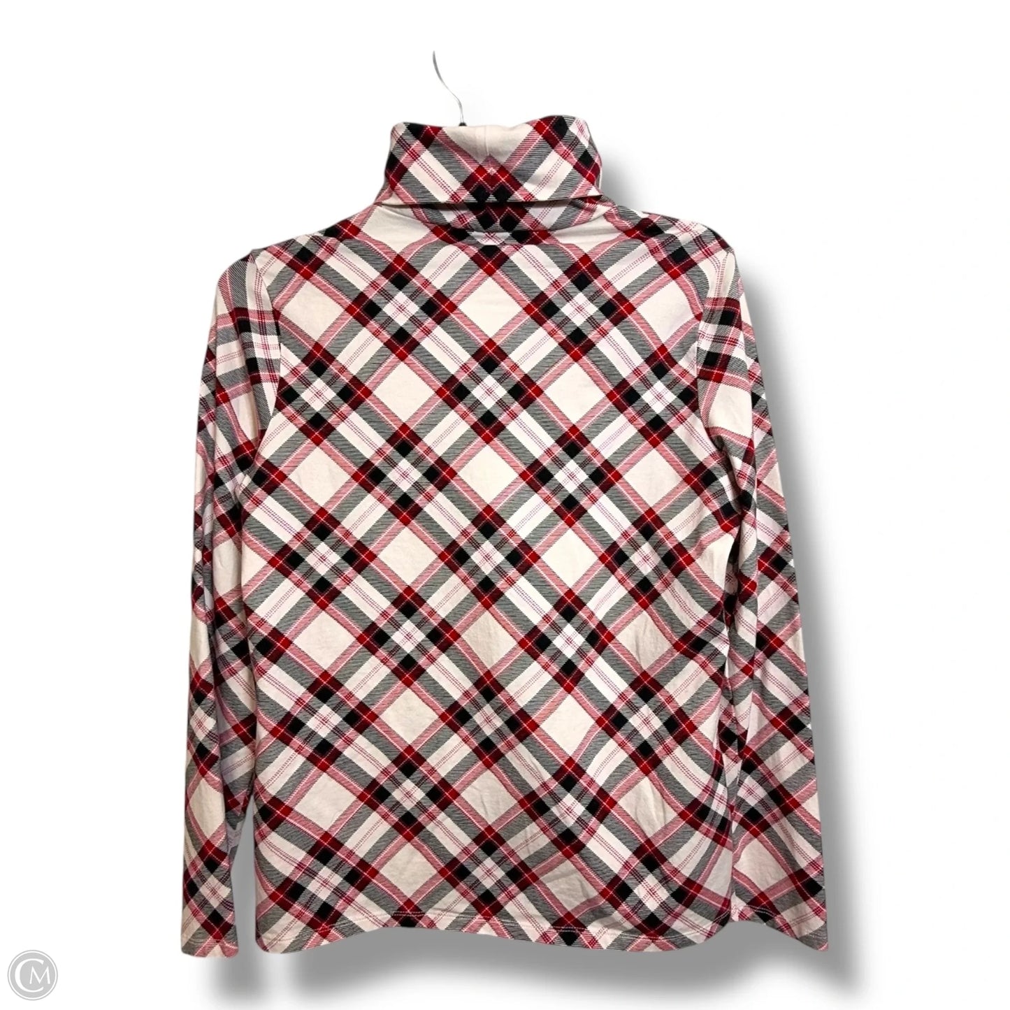 Top Long Sleeve Basic By Talbots In Plaid Pattern, Size: M