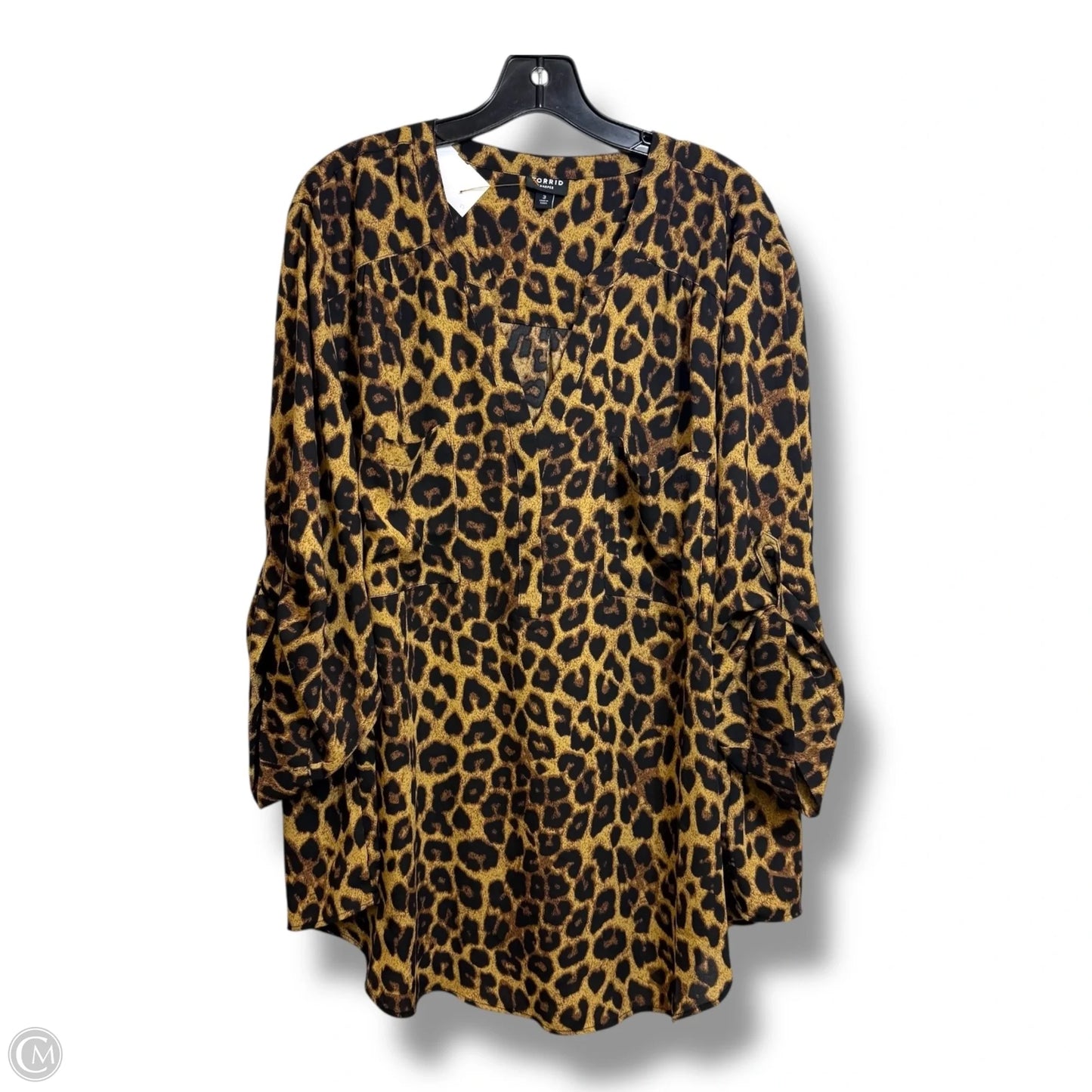 Top 3/4 Sleeve By Torrid In Animal Print, Size: 3x