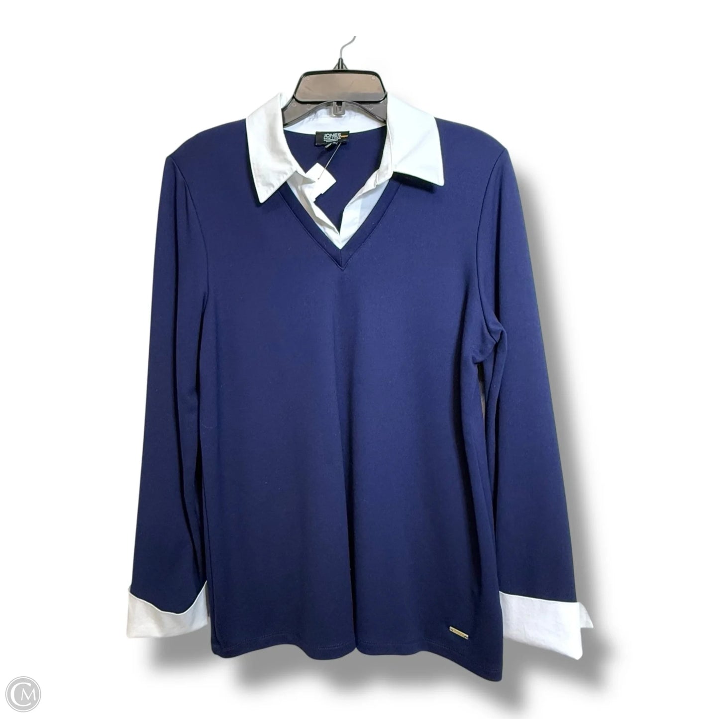 Top Long Sleeve By Jones New York In Navy, Size: L
