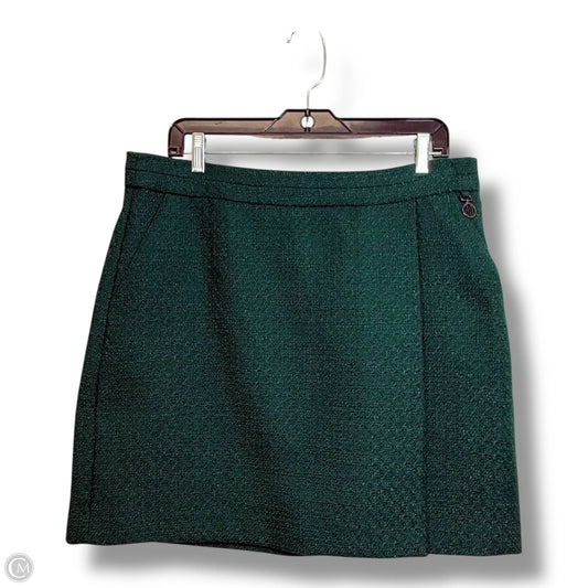 Tweed mini Skirt Designer By Karl Lagerfeld In Green, Size: 12
