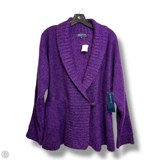 Cardigan By Jones New York In Purple, Size: Xl
