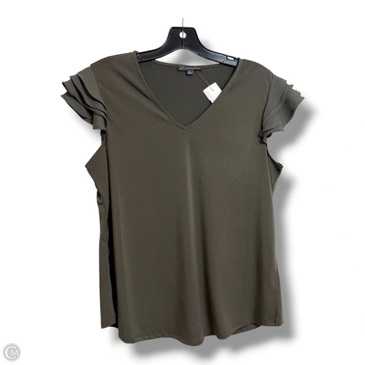 Top Short Sleeve By Adrianna Papell In Grey, Size: M