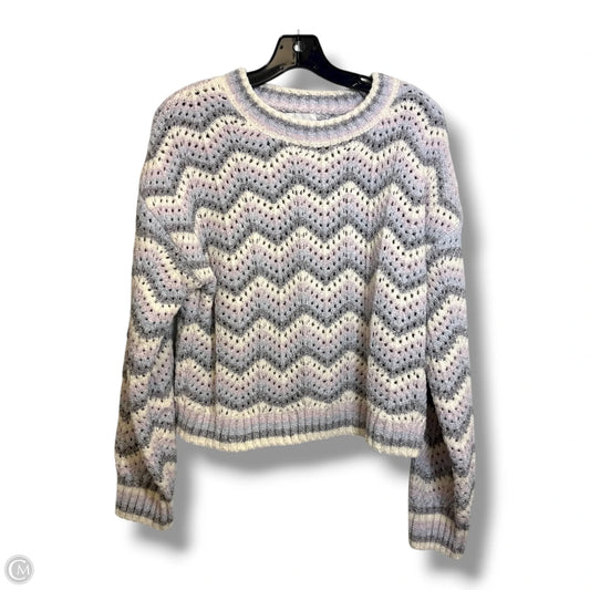 Sweater By Pink Rose In Grey & Pink, Size: Xl