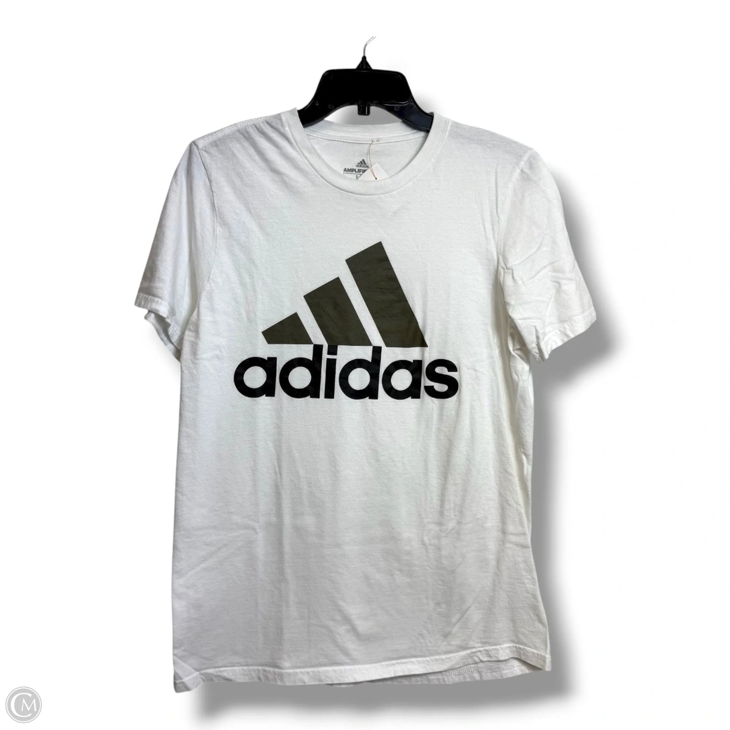 Athletic Top Short Sleeve By Adidas In White, Size: M