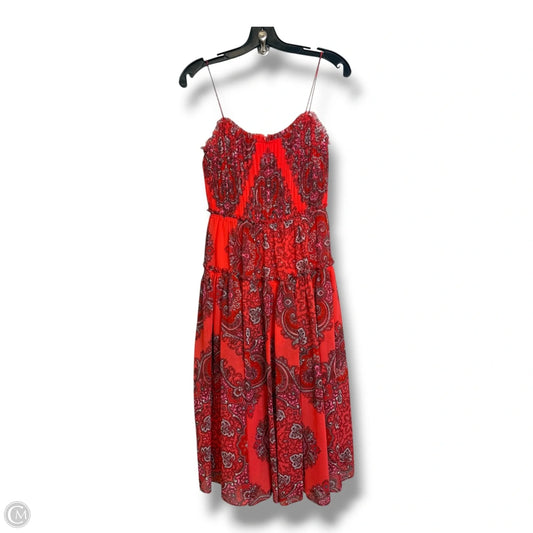 Dress Casual Midi By Banana Republic In Coral, Size: 0