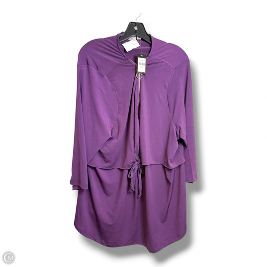 Tunic 3/4 Sleeve By Avenue In Purple, Size: 2x