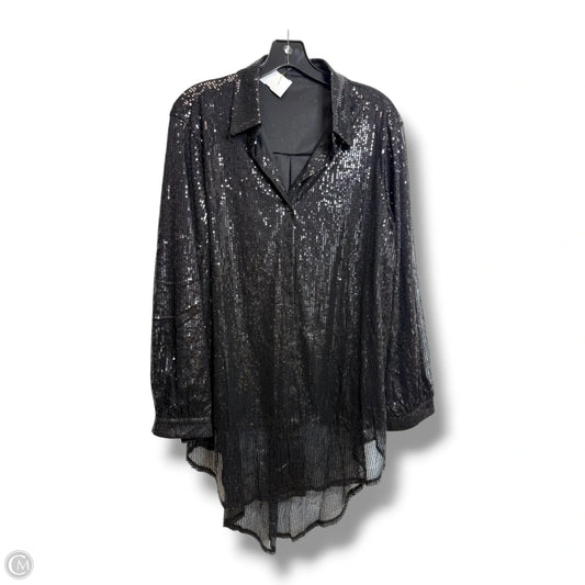 Tunic Long Sleeve By Clothes Mentor In Black, Size: 2x