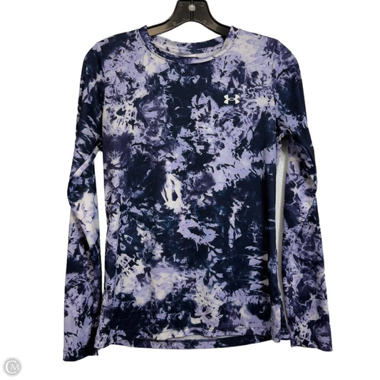 Athletic Top Long Sleeve Crewneck By Under Armour In Tie Dye Print, Size: S