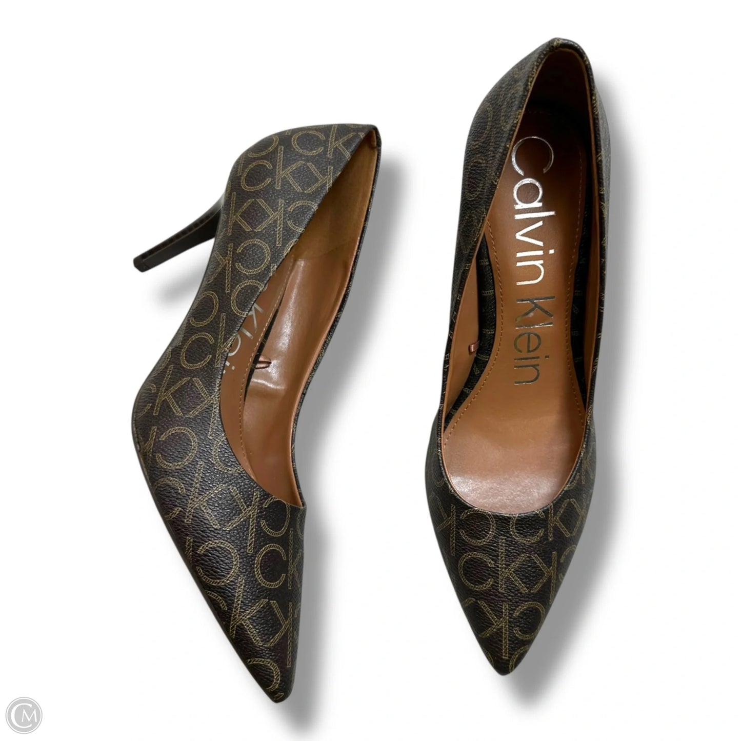 Shoes Heels Stiletto By Calvin Klein In Brown, Size: 9