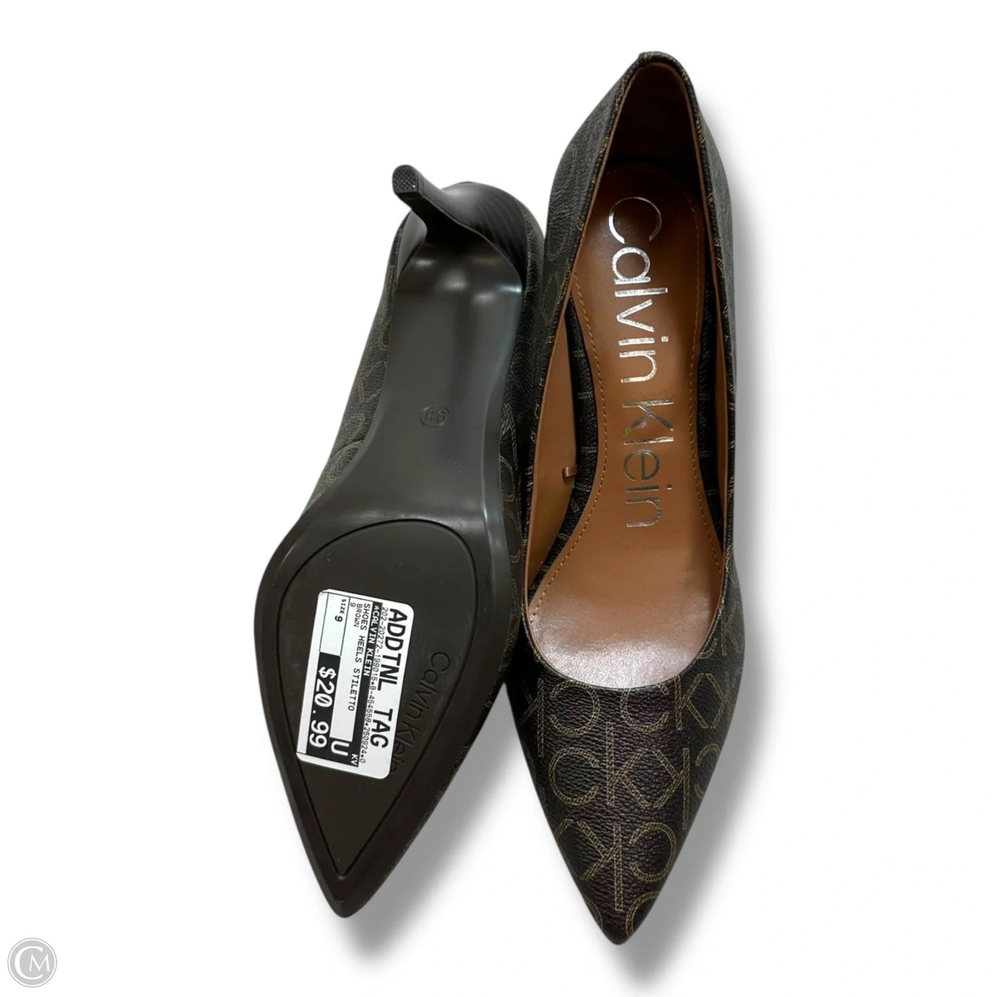 Shoes Heels Stiletto By Calvin Klein In Brown, Size: 9