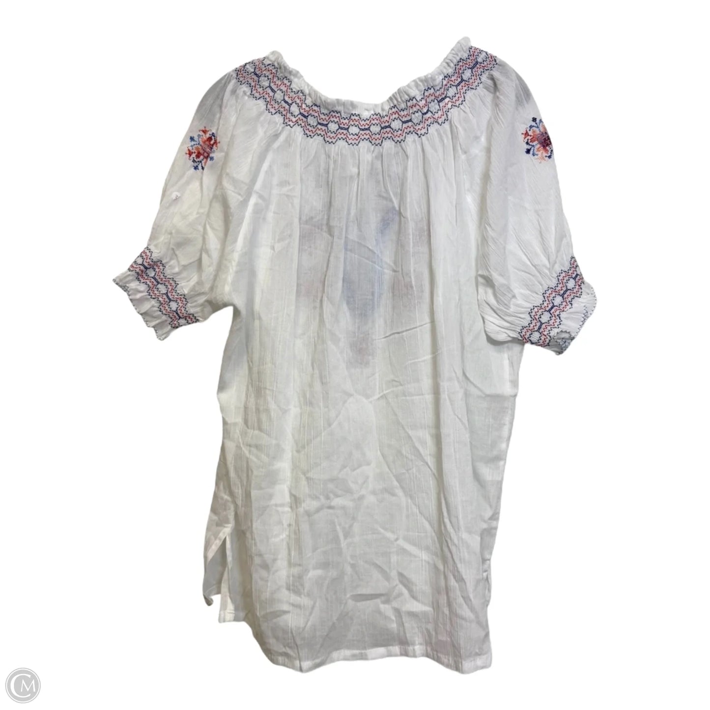 Top Short Sleeve By Cmf In White, Size: Xl