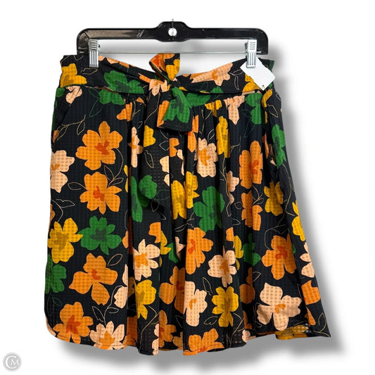 Skirt Mini & Short By Who What Wear In Floral Print, Size: L