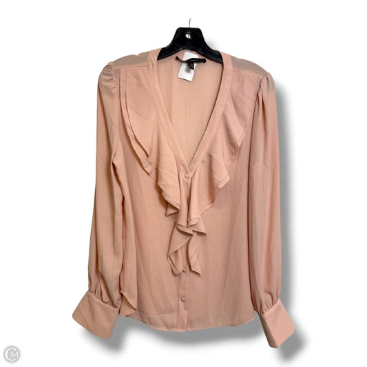 Top Long Sleeve By White House Black Market In Pink, Size: M