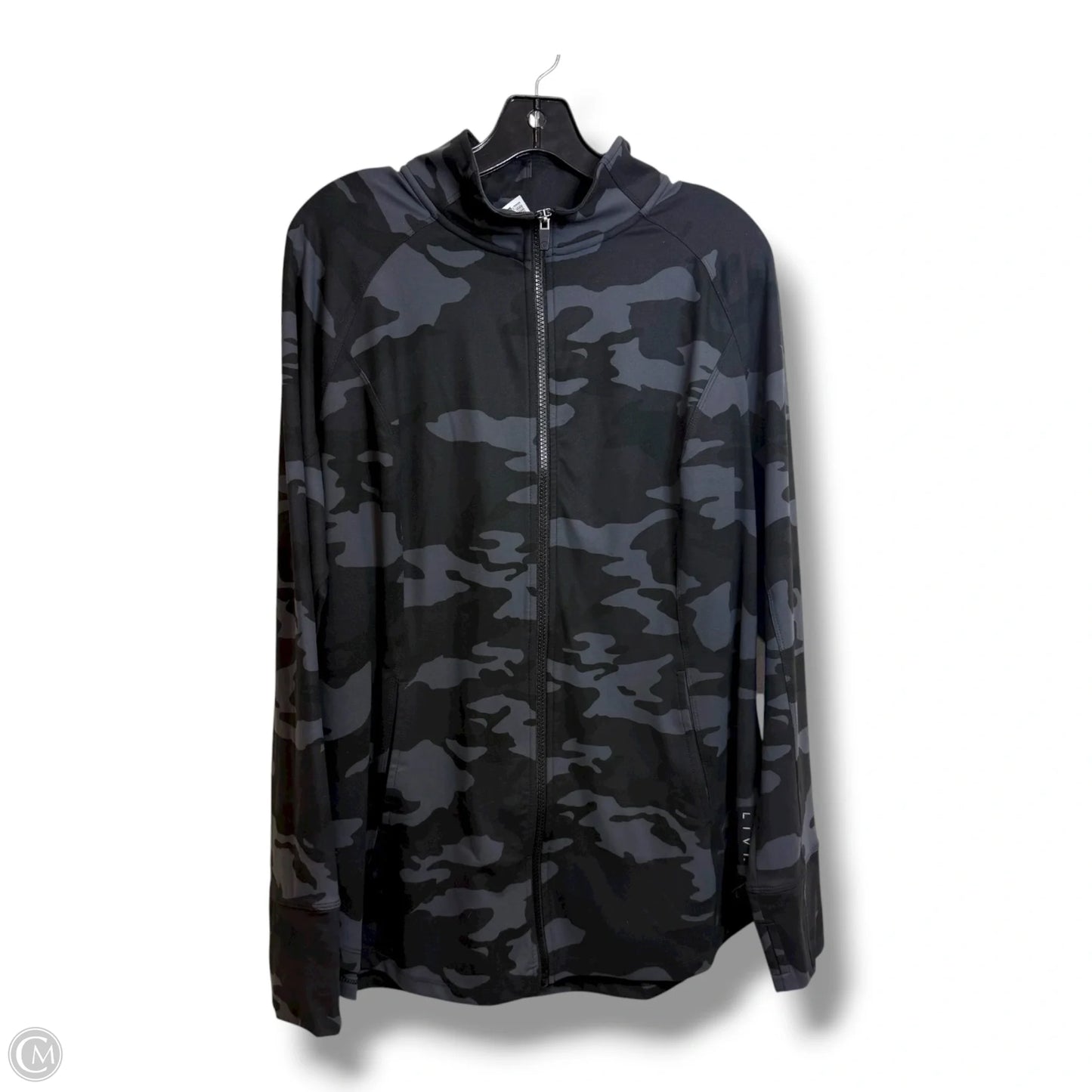 Athletic Jacket By Livi Active In Camouflage Print, Size: 1x