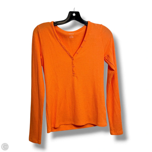 Top Long Sleeve By American Eagle In Orange, Size: M