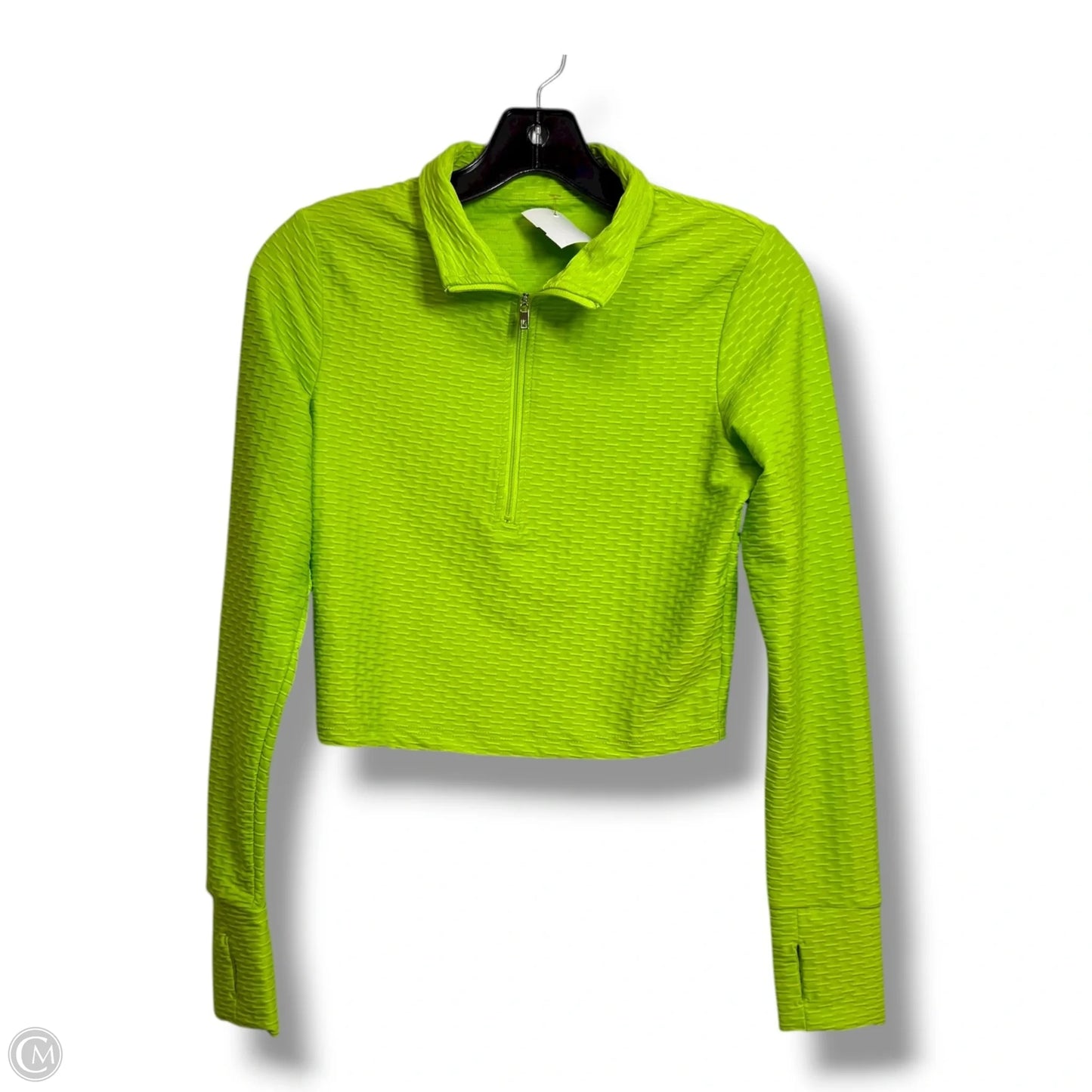 Athletic Top Long Sleeve Collar By Buffbunny In Green, Size: M
