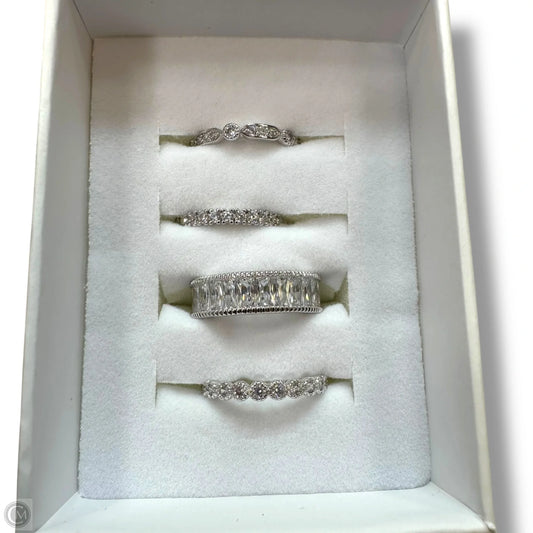 Absolute Class- Main Stone:Diamond Cubic Zirconia stacking Rings Band By Cme, Size: 04 Piece Set