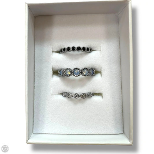 Made for the Spotlight Main Stone: Lab Created Moonstone, Black Onyx & Diamond Cubic Zirconia 3 stacking rings Ring Band