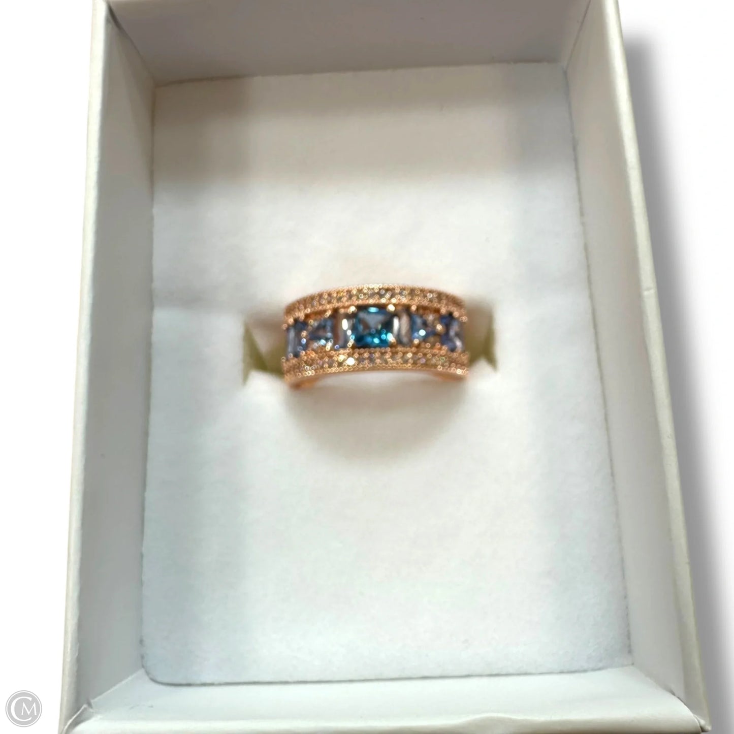 Had to Do a Doubletake Main Stone: Aquamarine Cubic Zirconia Ring Band By Cme
