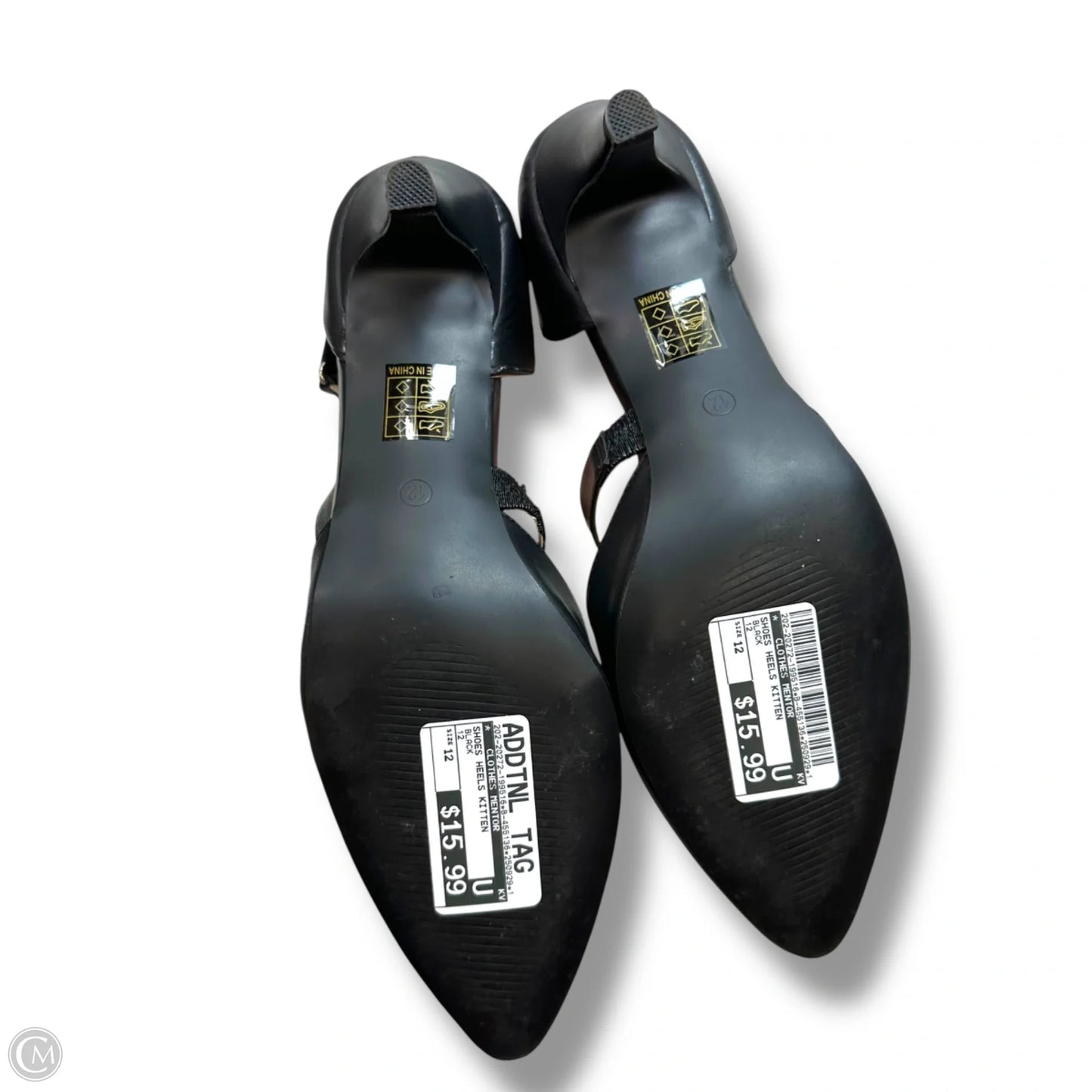 Shoes Heels Kitten By Clothes Mentor In Black, Size: 12