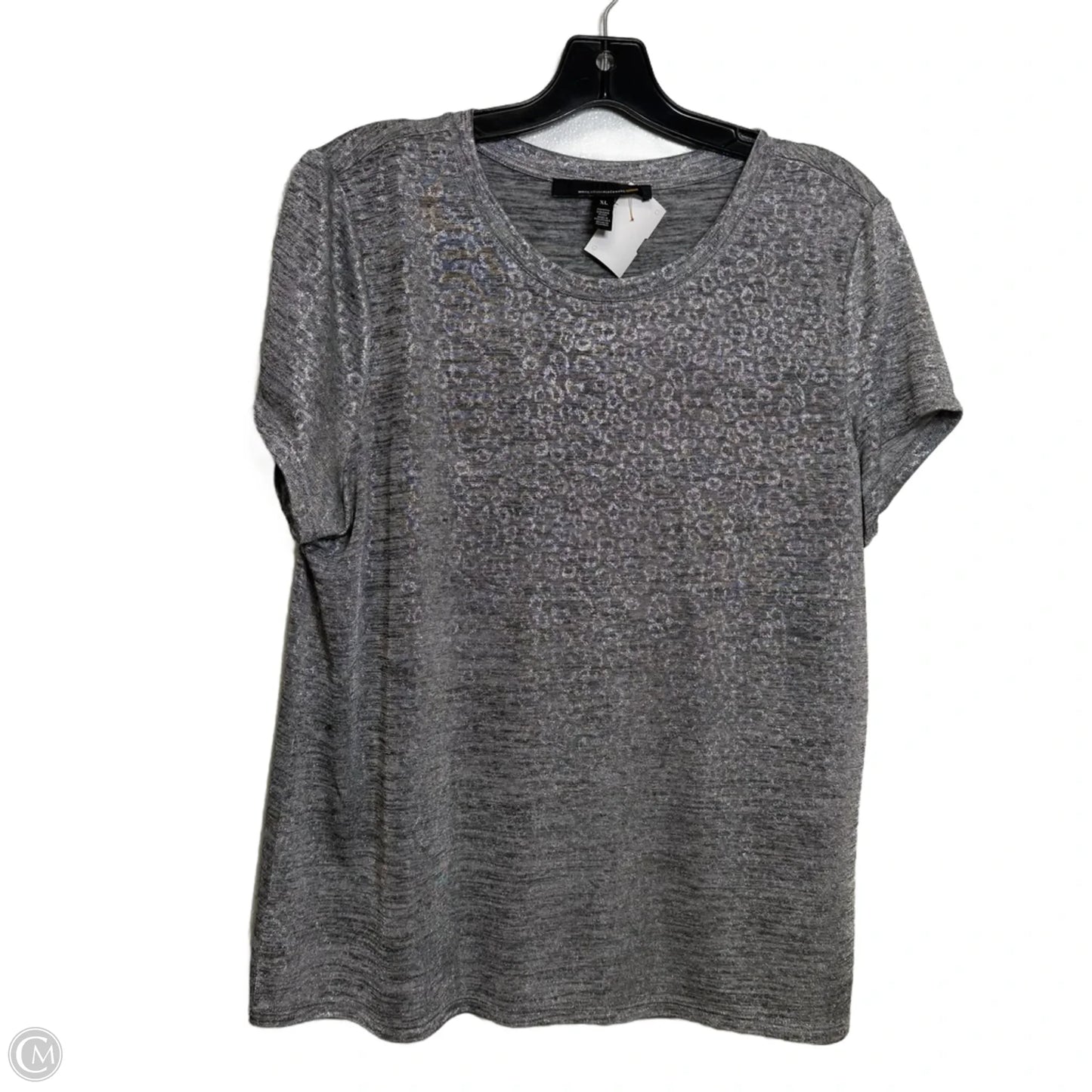 Top Short Sleeve By White House Black Market In Silver, Size: Xl