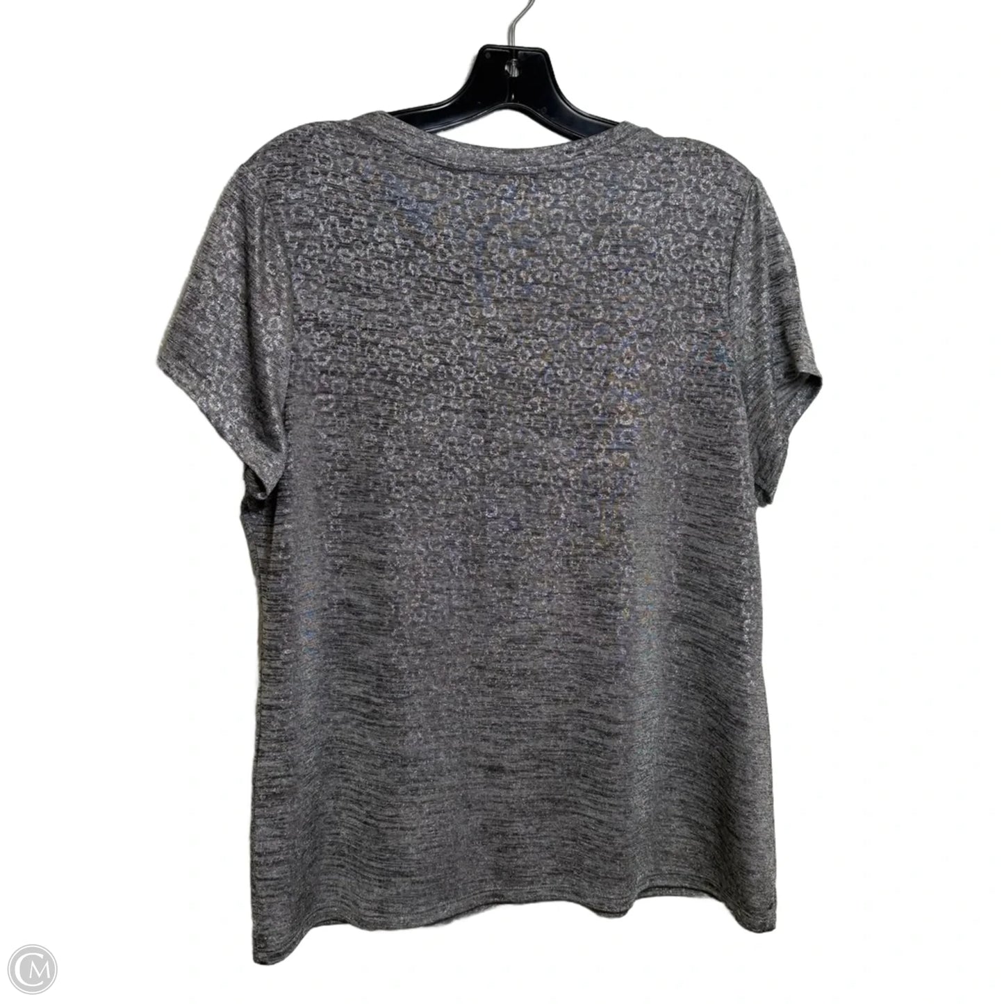 Top Short Sleeve By White House Black Market In Silver, Size: Xl