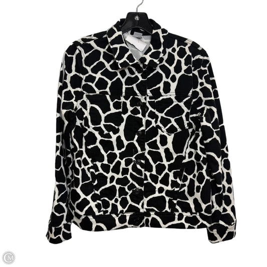 Jacket Denim By Chicos In Animal Print, Size: S