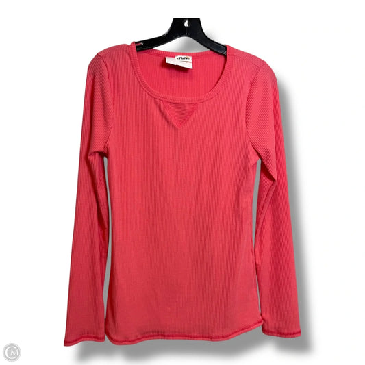 Top Long Sleeve Basic By Pulse In Coral, Size: M