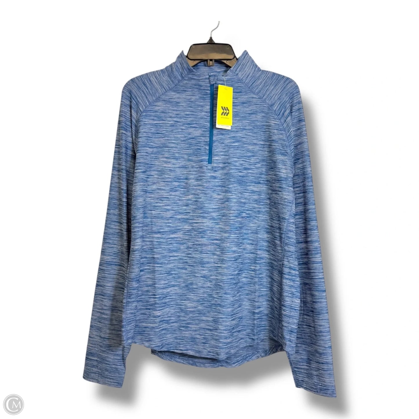 Athletic Top Long Sleeve Collar By All In Motion In Blue, Size: L