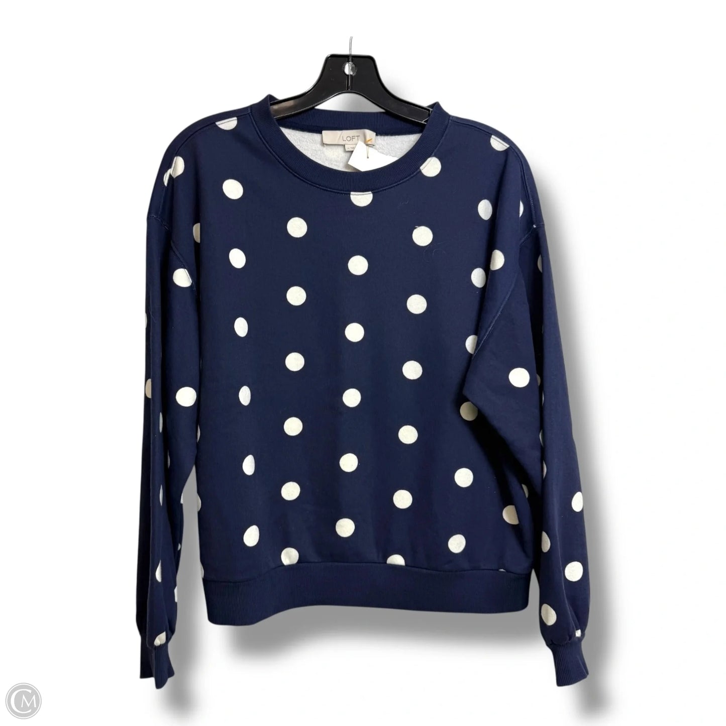 Sweatshirt Crewneck By Loft In Polkadot Pattern, Size: M